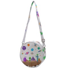 Alien Ufo Star Universe Star Vector Image Crossbody Circle Bag by Jancukart