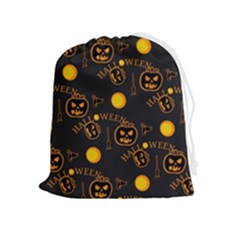 Halloween Background Pattern Drawstring Pouch (xl) by Ravend