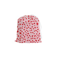 Hearts Valentine Heart Pattern Drawstring Pouch (small) by Ravend