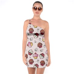 Cake Cupcake Sweet Dessert Food One Soulder Bodycon Dress by Ravend