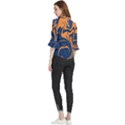 Abstract Background Texture Pattern Loose Horn Sleeve Chiffon Blouse View2