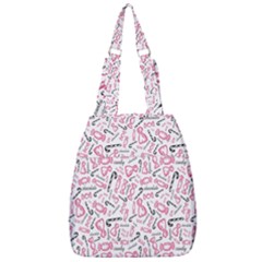 Candy Pink Black-cute Sweat Center Zip Backpack by Ravend