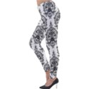 Black And White Ornament Damask Vintage Lightweight Velour Leggings View3