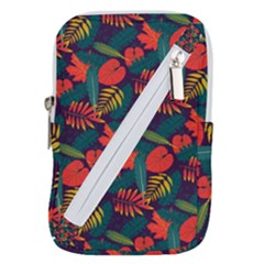 Leaves Pattern Wallpaper Seamless Belt Pouch Bag (small) by Wegoenart