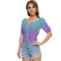 Blue Magenta Speckles Line Button up blouse View2