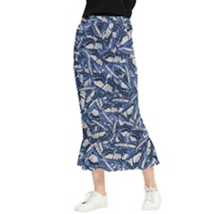 Butterflies Motif Collage Pattern Maxi Fishtail Chiffon Skirt by dflcprintsclothing