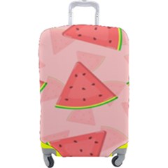 Background Watermelon Pattern Fruit Luggage Cover (large) by Wegoenart