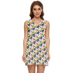 Sweet Dessert Food Cake Pattern Tiered Sleeveless Mini Dress by Wegoenart