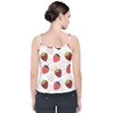 Strawberry Pattern Background Velvet Spaghetti Strap Top View2