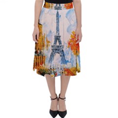 Eiffel Tower Landmark Architecture  Artistic Classic Midi Skirt by danenraven