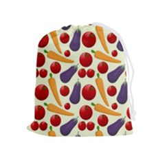 Vegetable Food Illustration Patterntexture Drawstring Pouch (xl) by Wegoenart