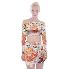 Internet Data Storage Online Off Shoulder Top With Mini Skirt Set by Wegoenart