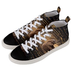 Sculpture Travel Outdoor Nature Elephant Men s Mid-top Canvas Sneakers by Wegoenart
