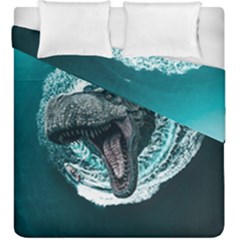 Dinosaur Sea Boat Fantasy Duvet Cover Double Side (king Size) by Wegoenart