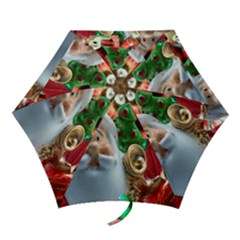Red Santa Mini Folding Umbrellas by artworkshop
