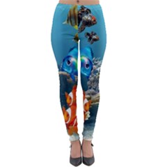 Aquarium Fish Tank Sea Life Lightweight Velour Leggings by Wegoenart