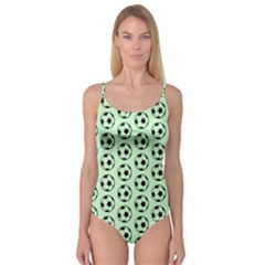Pattern Ball Soccer Background Camisole Leotard  by Wegoenart