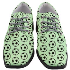 Pattern Ball Soccer Background Women Heeled Oxford Shoes by Wegoenart