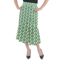 Pattern Ball Soccer Background Midi Mermaid Skirt by Wegoenart
