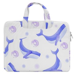 Whale Fish Sea Pattern Mammal Ocean Macbook Pro 13  Double Pocket Laptop Bag by Ravend