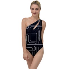 Illustration Circuit Cpu Pcb Electronic Wires To One Side Swimsuit by Wegoenart