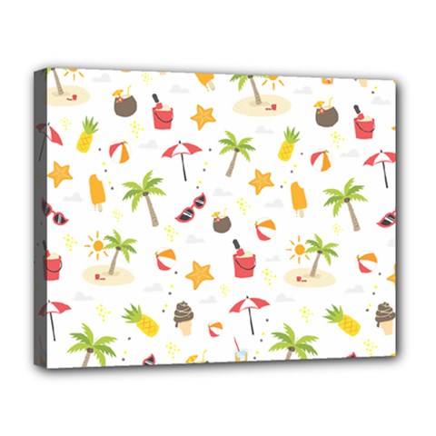 Summer Backgroundnature Beach Canvas 14  X 11  (stretched) by Ravend