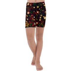 Christmas Xmas Stars Star Advent Background Kids  Lightweight Velour Capri Yoga Leggings by Ravend