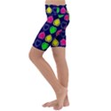 Blue Colorful Hearts Kids  Lightweight Velour Cropped Yoga Leggings View2