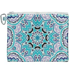 Blue Shades Mandala   Canvas Cosmetic Bag (xxxl) by ConteMonfrey