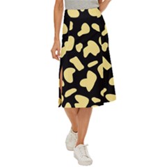 Cow Yellow Black Midi Panel Skirt by ConteMonfrey
