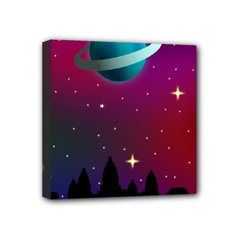 Asteroid Comet Star Space Aurora Mini Canvas 4  X 4  (stretched) by Wegoenart