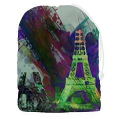 Eiffel Tower Paris France Europe Drawstring Pouch (3xl) by Wegoenart