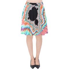 Fractal Abstract Background Velvet High Waist Skirt by Wegoenart