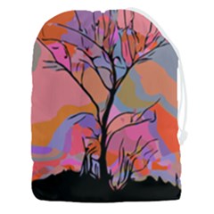 Tree Landscape Abstract Nature Colorful Scene Drawstring Pouch (3xl) by danenraven
