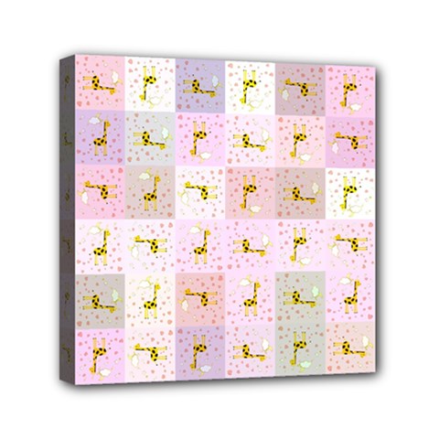 Giraffe Pattern Art Background Mini Canvas 6  X 6  (stretched) by Ravend