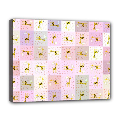 Giraffe Pattern Art Background Canvas 14  X 11  (stretched) by Ravend