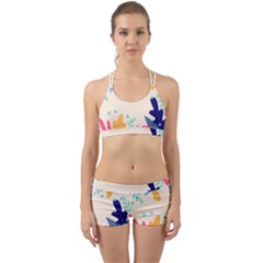 Border Leaves Design Frame Back Web Gym Set by Ravend