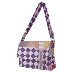 Abstract Shapes Colors Gradient Full Print Messenger Bag (m) by Ravend