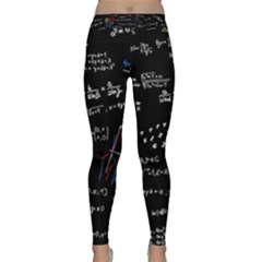 Black Background Text Overlay  Mathematics Formula Classic Yoga Leggings by danenraven