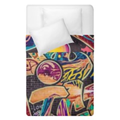 Doodle Wallpaper Texture Grafiti Multi Colored Art Duvet Cover Double Side (single Size) by danenraven