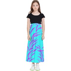 Branches Leaves Colors Summer Kids  Flared Maxi Skirt by Wegoenart