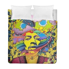 Psychedelic Rock Jimi Hendrix Duvet Cover Double Side (full/ Double Size) by Jancukart