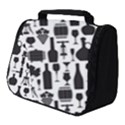 Wine Pattern Black White Full Print Travel Pouch (Small) View1