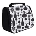 Wine Pattern Black White Full Print Travel Pouch (Small) View2