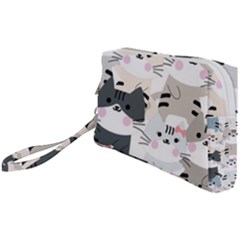 Cute-cat-couple-seamless-pattern-cartoon Wristlet Pouch Bag (small) by Jancukart