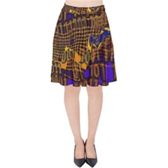 Binary Code Transformation Velvet High Waist Skirt by Wegoenart