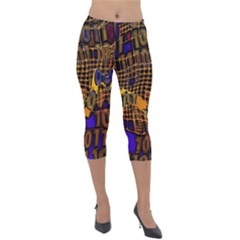 Binary Code Transformation Lightweight Velour Capri Leggings  by Wegoenart