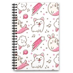 Cute-animals-seamless-pattern-kawaii-doodle-style 5 5  X 8 5  Notebook by Jancukart