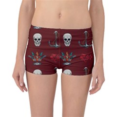 Tattoo-old-school-background-pattern Reversible Boyleg Bikini Bottoms by Jancukart