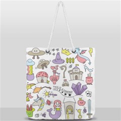 Fantasy-things-doodle-style-vector-illustration Full Print Rope Handle Tote (large) by Jancukart